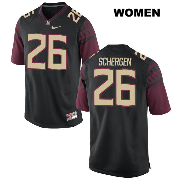 Women's NCAA Nike Florida State Seminoles #26 Joseph Schergen College Black Stitched Authentic Football Jersey EVF0669FZ